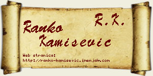 Ranko Kamišević vizit kartica
